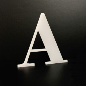 BODONI WHITE - Lettere decorative in Plexiglass bianco di CreArtDesignItaly.it con font Bodoni