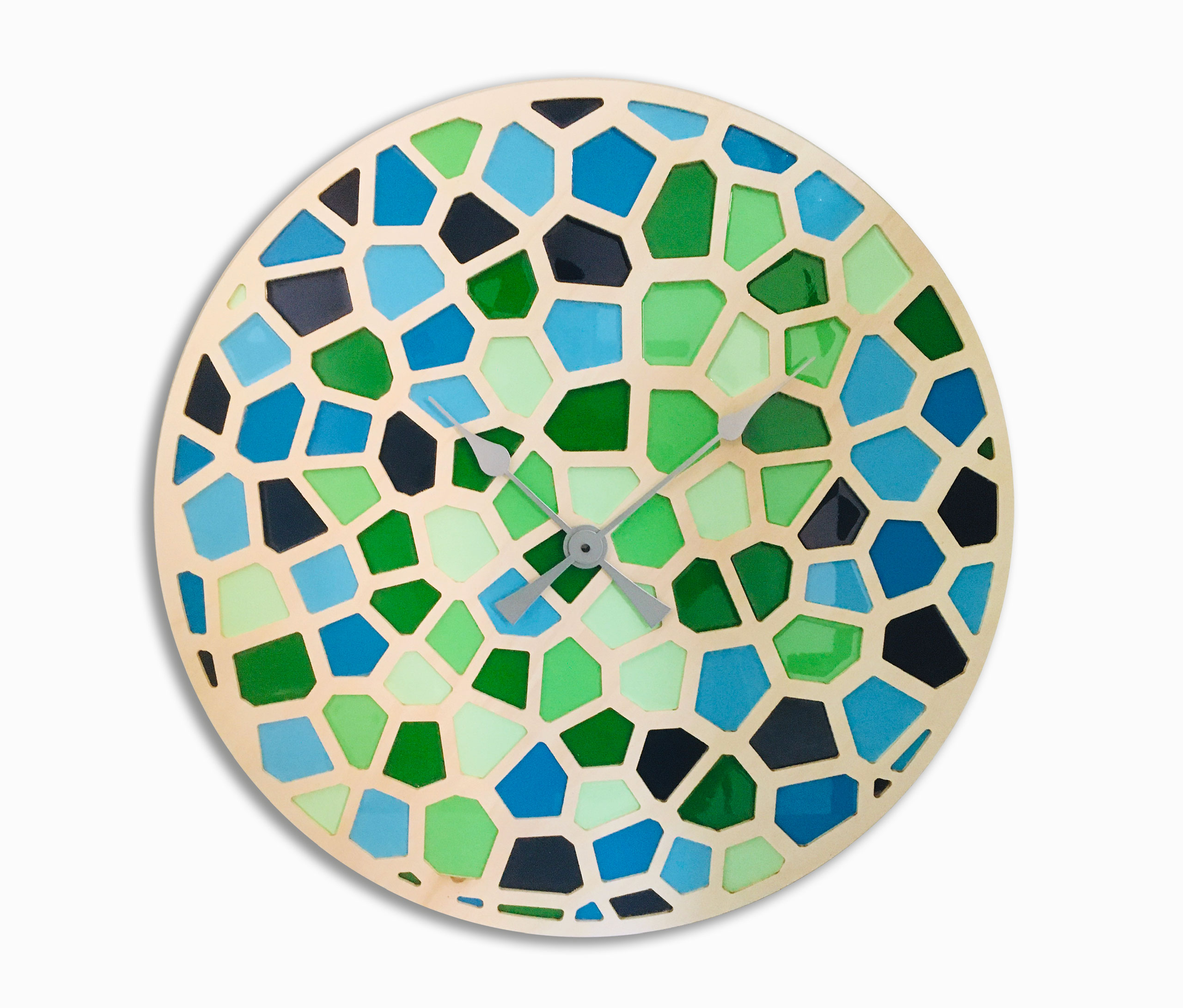 COLORFUL VORONOI orologio da parete in resina