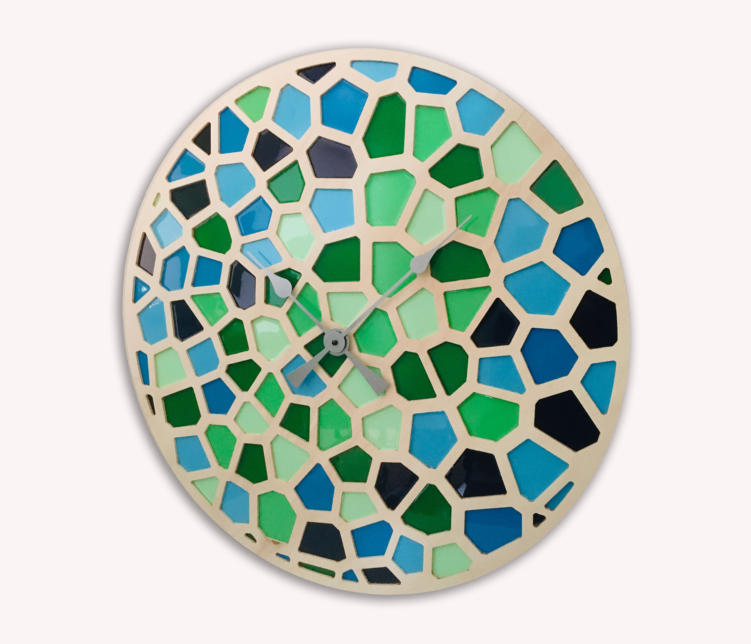 COLORFUL VORONOI orologio da parete in resina