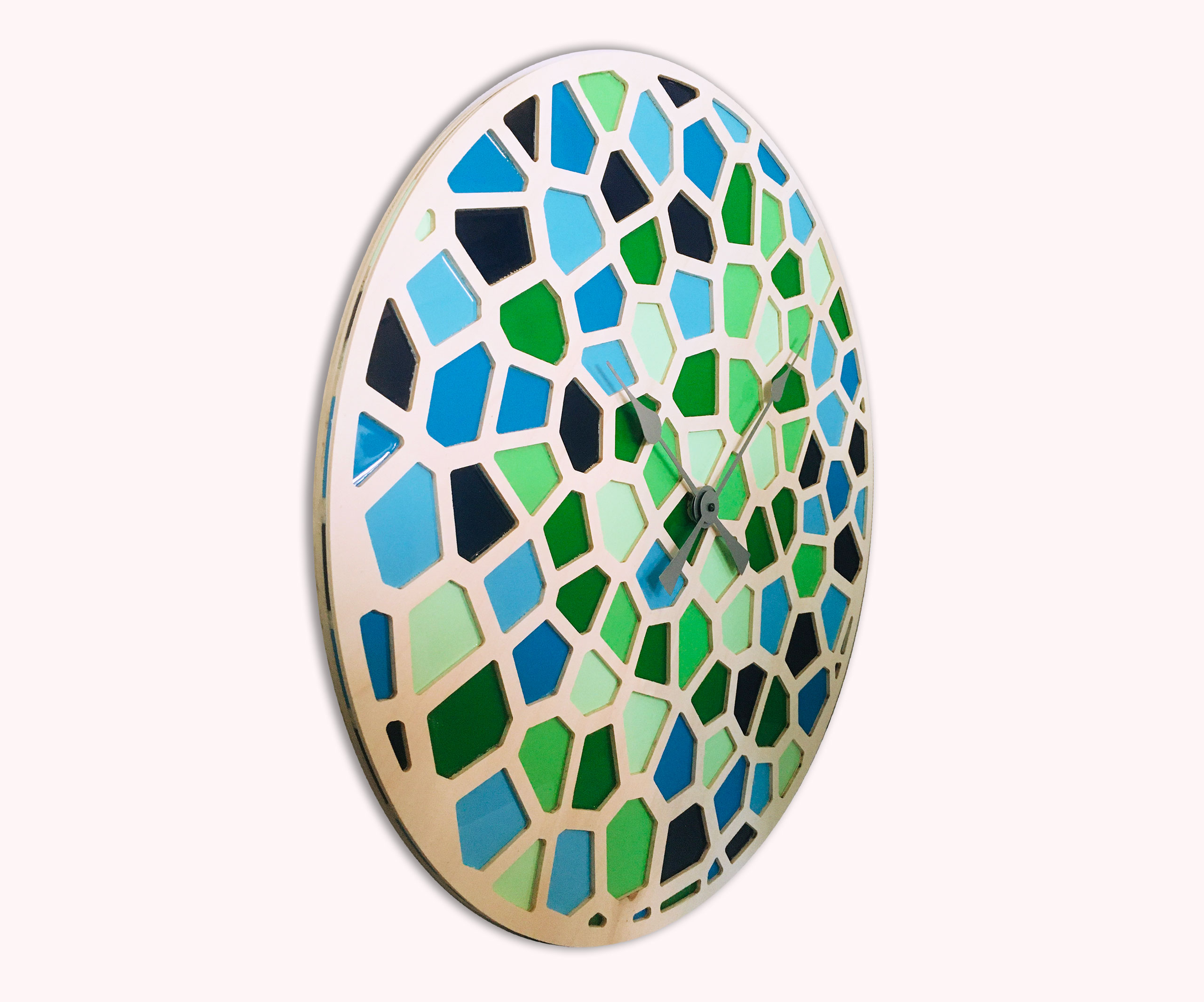 COLORFUL VORONOI orologio da parete in resina